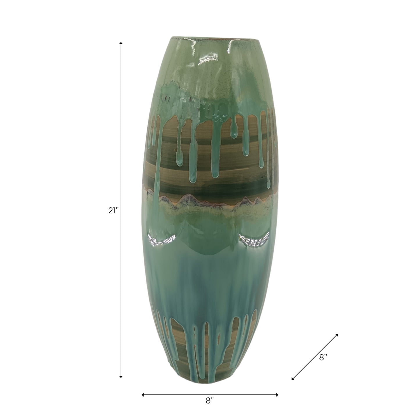 Teal Green Ceramic Vases