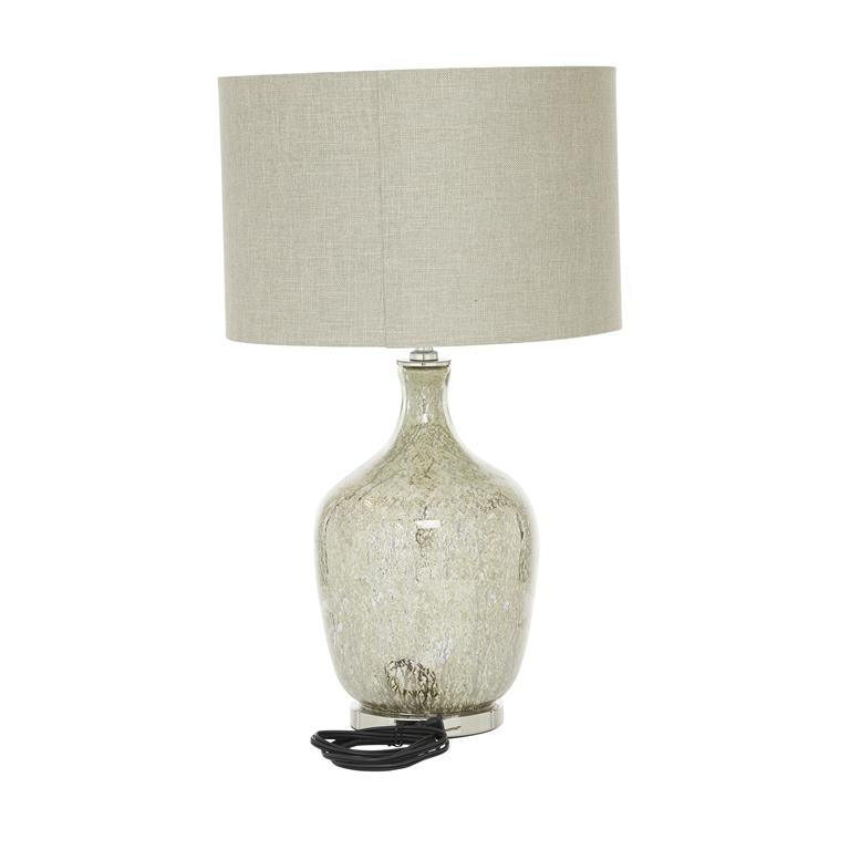 Silver Glass and Metal Table Lamp