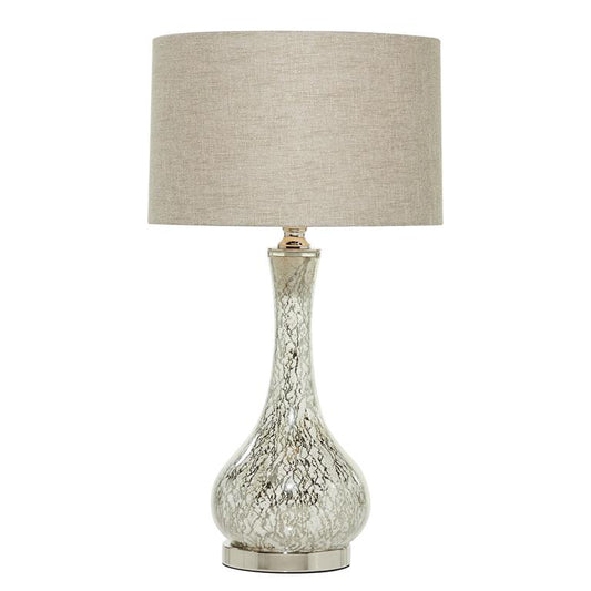 Silver/Taupe Glass Table Lamp