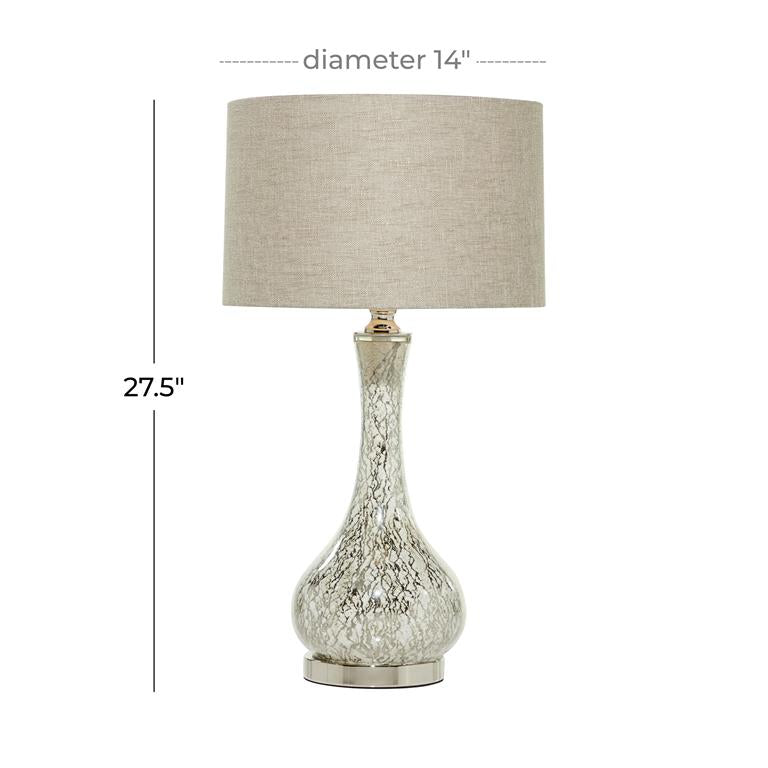 Silver/Taupe Glass Table Lamp