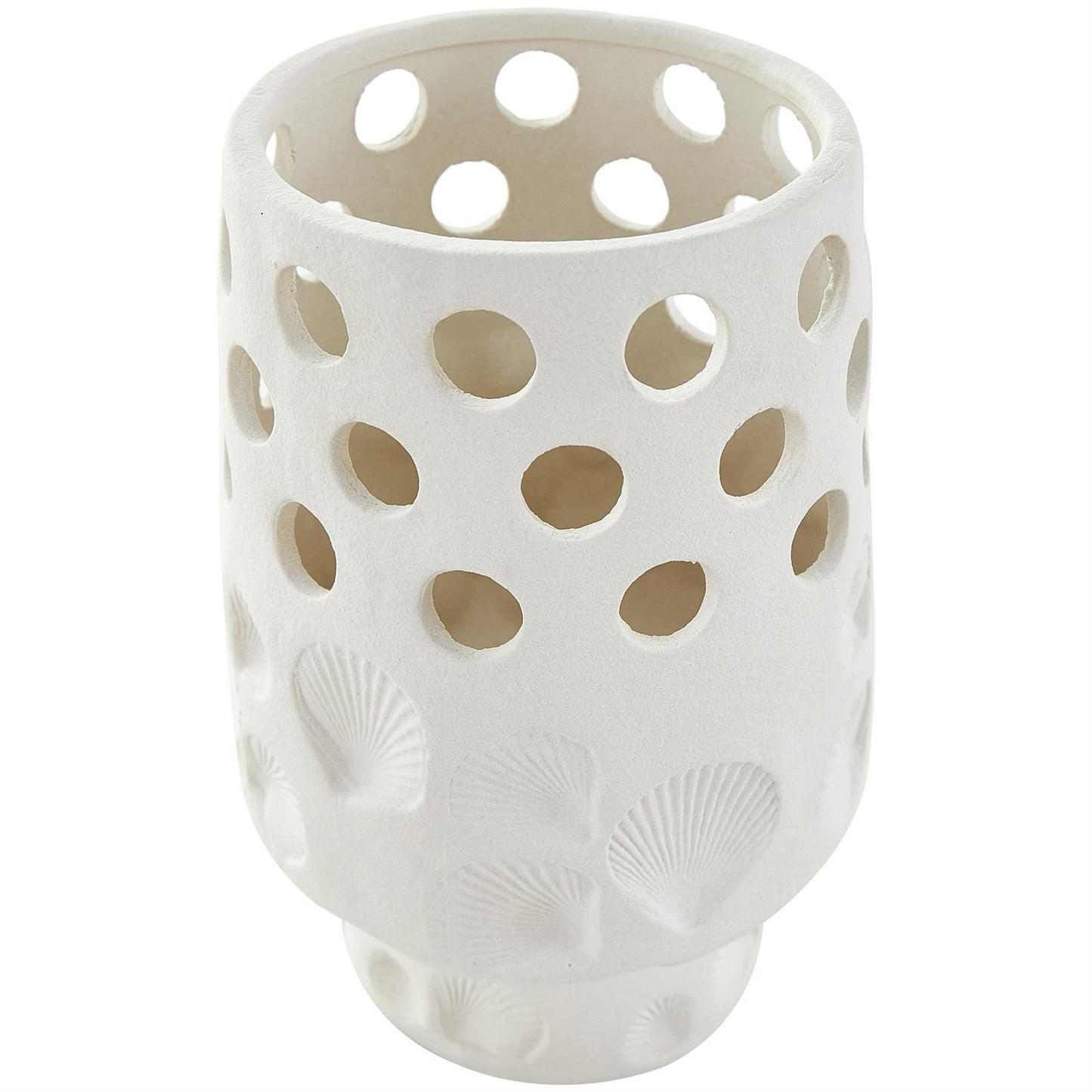 White Ceramic Shell Vessel