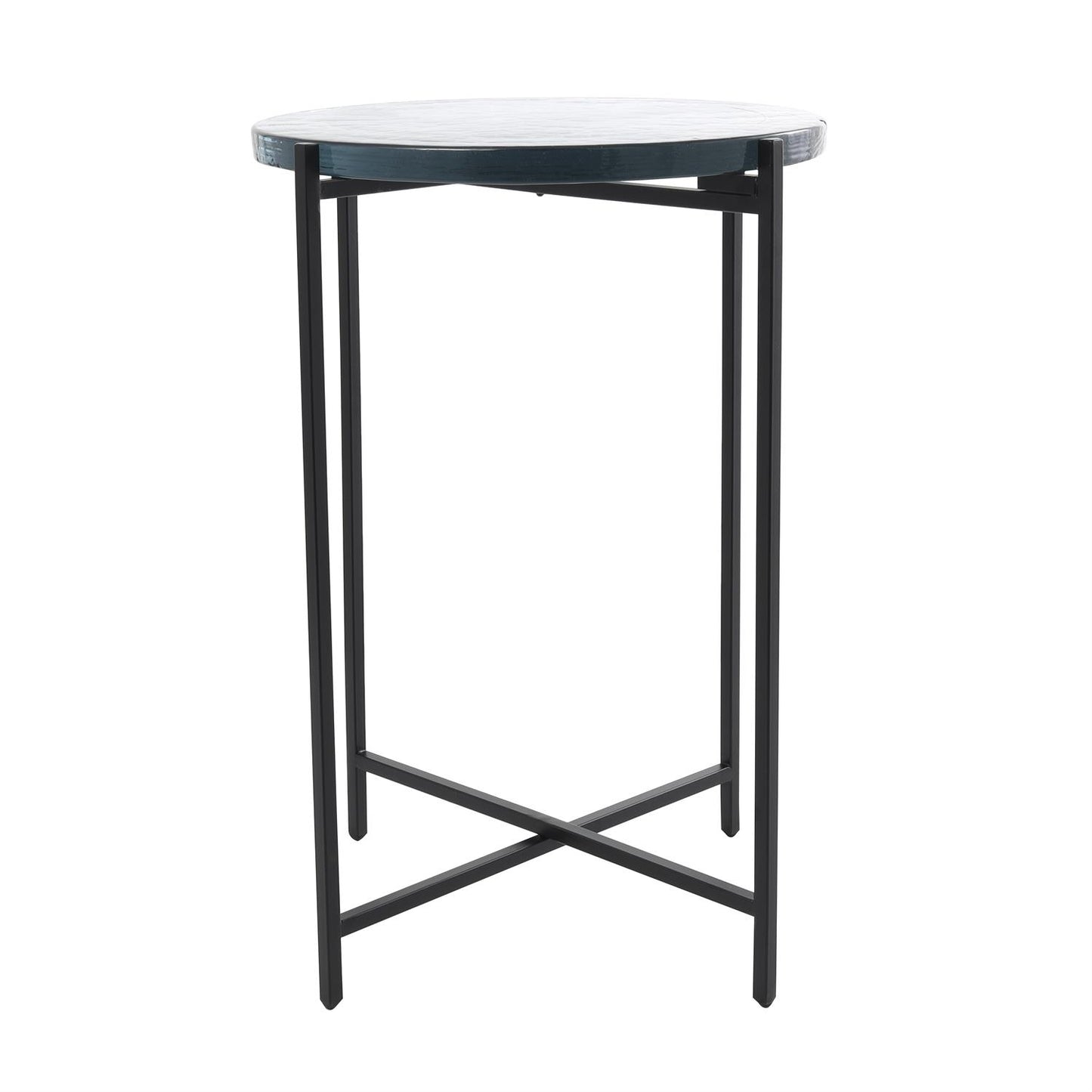 Glass and Metal Accent Table