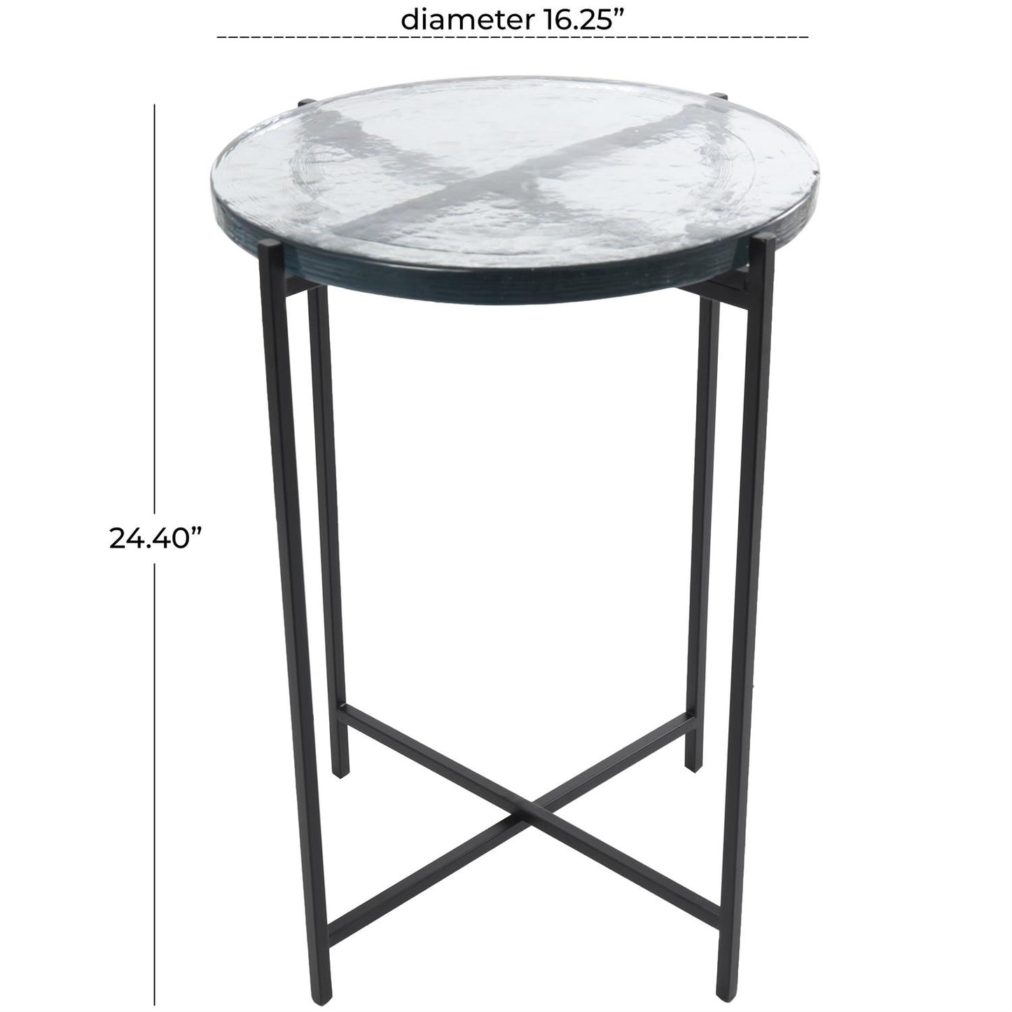 Glass and Metal Accent Table