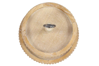 Beaded Wood and Metal 2 Tiered Server