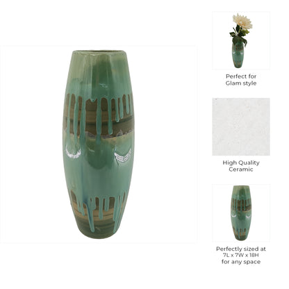 Teal Green Ceramic Vases