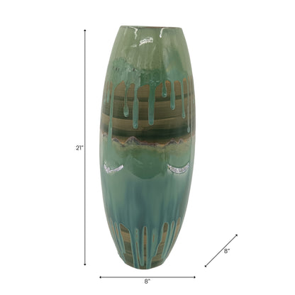 Teal Green Ceramic Vases
