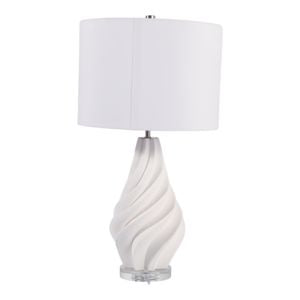 3D Printed Porcelain White Lamp
