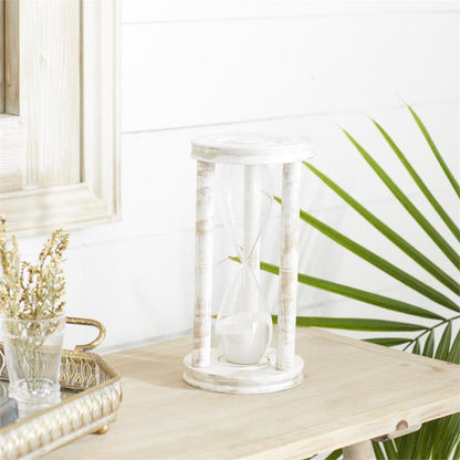 Whitewashed Wood Sand Timer Hourglass
