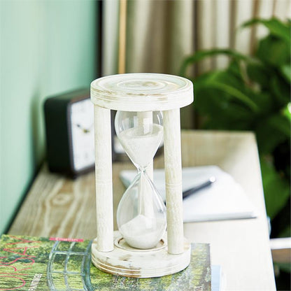 Whitewashed Wood Sand Timer Hourglass