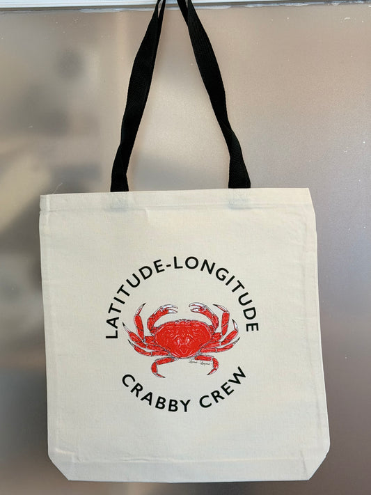 CRABBY CREW Reusable Canvas Tote Bag