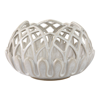 Artichoke Flower White Bowl/Planter