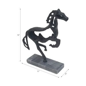 Galloping Black Horse Decor