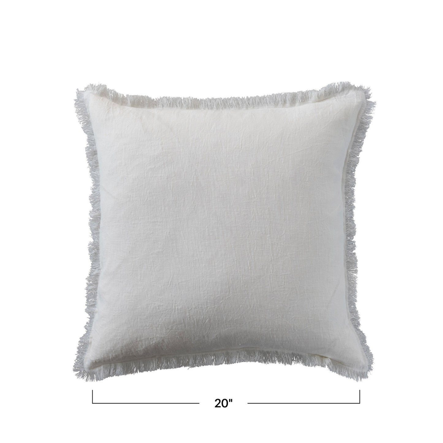 Stonewashed Linen Pillow w/ Fringe