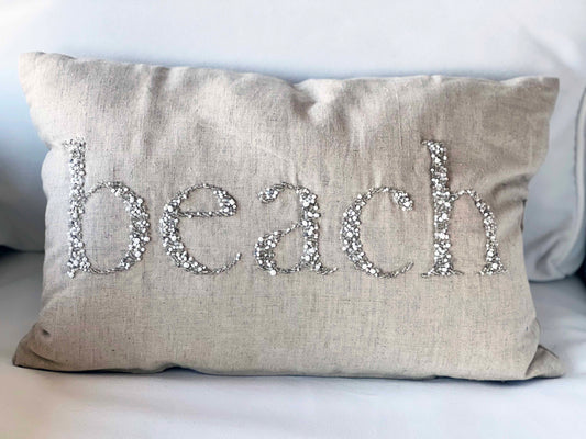 Maka Sea Beach Beaded Pillow Cover