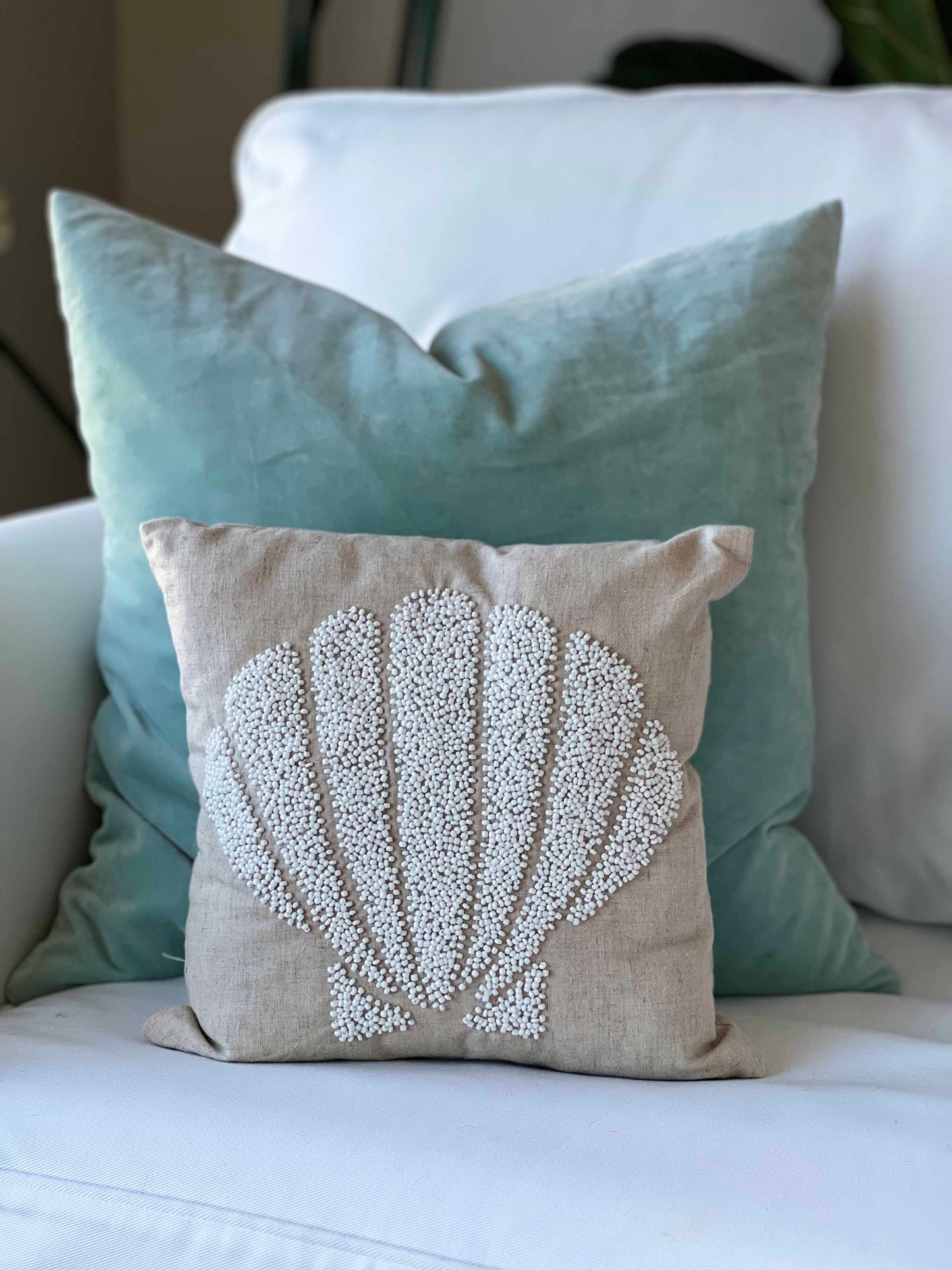 Maka Sea Beaded Pillow Covers