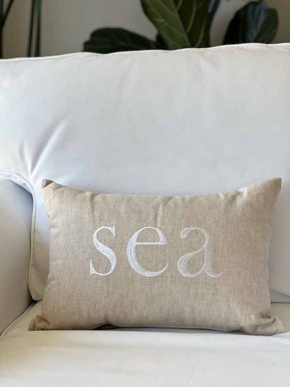 Maka Sea Embroidered Text Pillow Covers