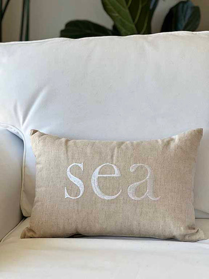 Maka Sea Embroidered Text Pillow Covers