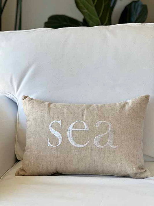 Maka Sea Embroidered Text Pillow Covers