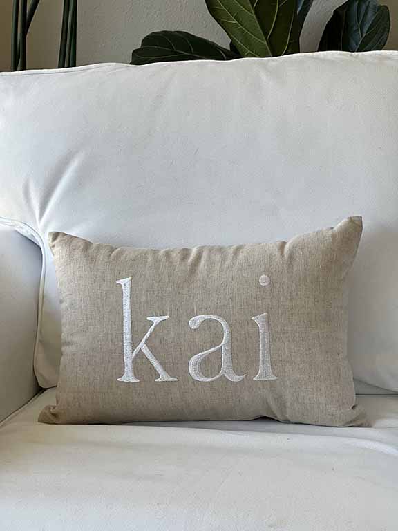 Maka Sea Embroidered Text Pillow Covers