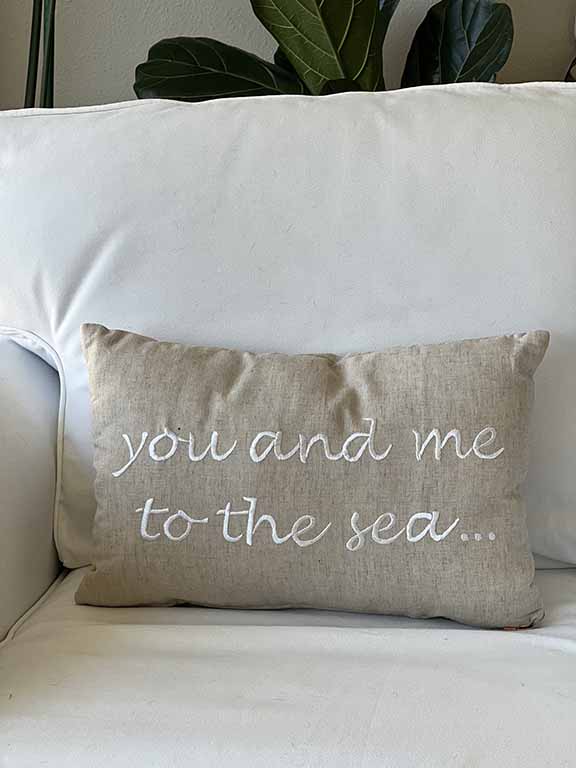 Maka Sea Embroidered Text Pillow Covers
