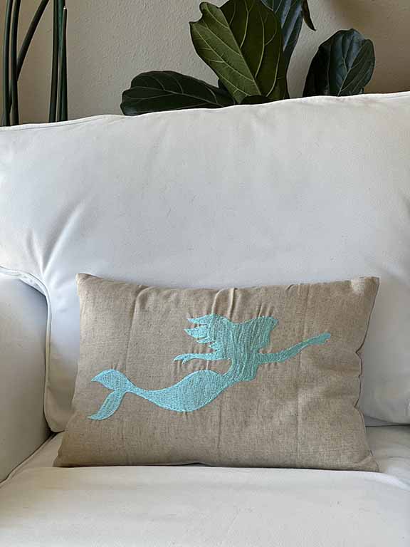Maka Sea Embroidered Text Pillow Covers