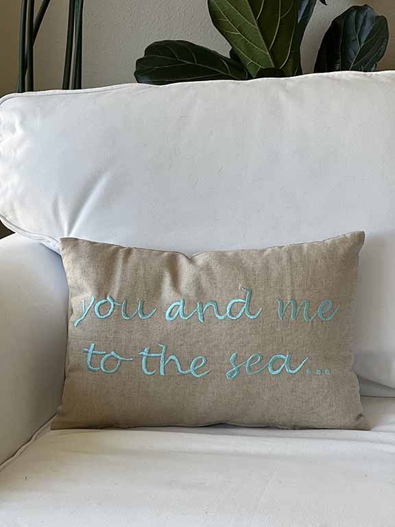 Maka Sea Embroidered Text Pillow Covers