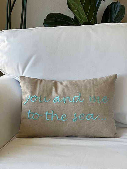 Maka Sea Embroidered Text Pillow Covers