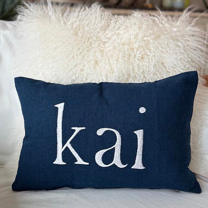 Maka Sea Embroidered Text Pillow Covers
