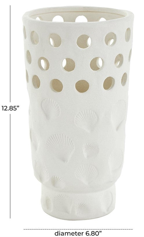 White Ceramic Shell Vessel
