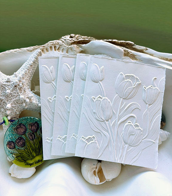 Embossed Tulip Cards 4pk