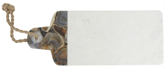 Marble Paddle Cheese Board w Agate Picks