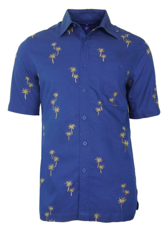 Men's Hawaiian Embroidered Camp Shirt