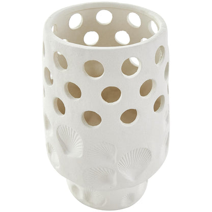 White Ceramic Shell Vessel