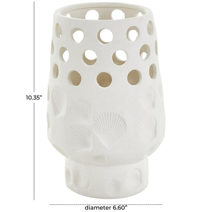 White Ceramic Shell Vessel