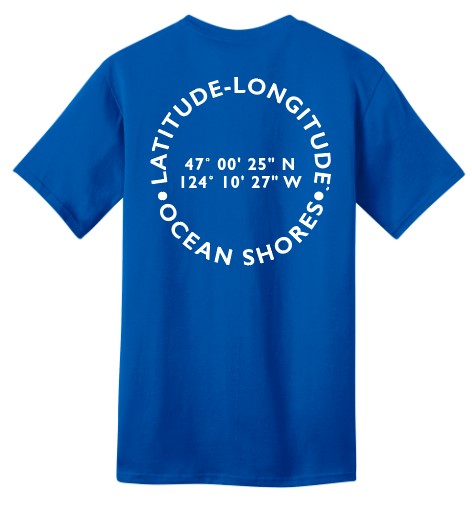 Ocean Shores Lat-Long Tshirt