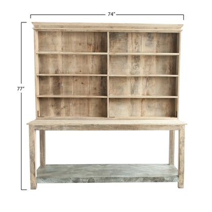 Reclaimed Wood & Metal Sideboard with Hutch