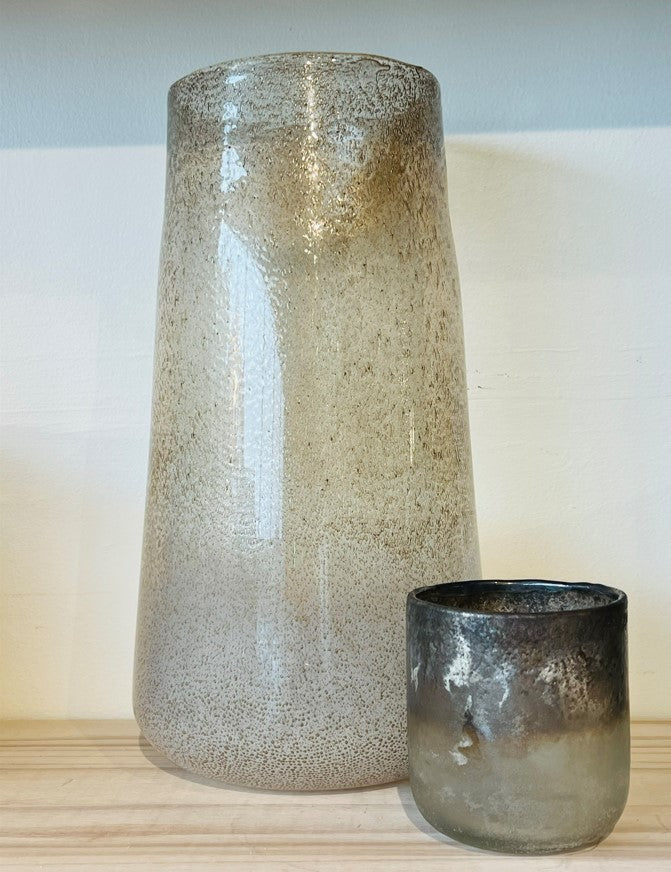 Brown/White Ombre Tall Vase