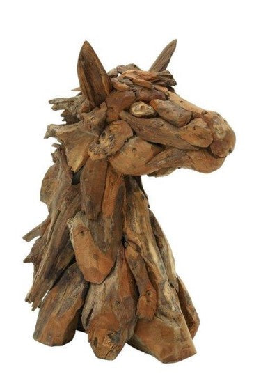 Horse Head Sculpture - Teak