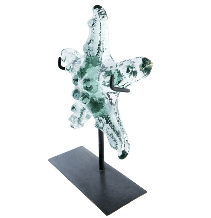Glass Starfish on Metal Stand
